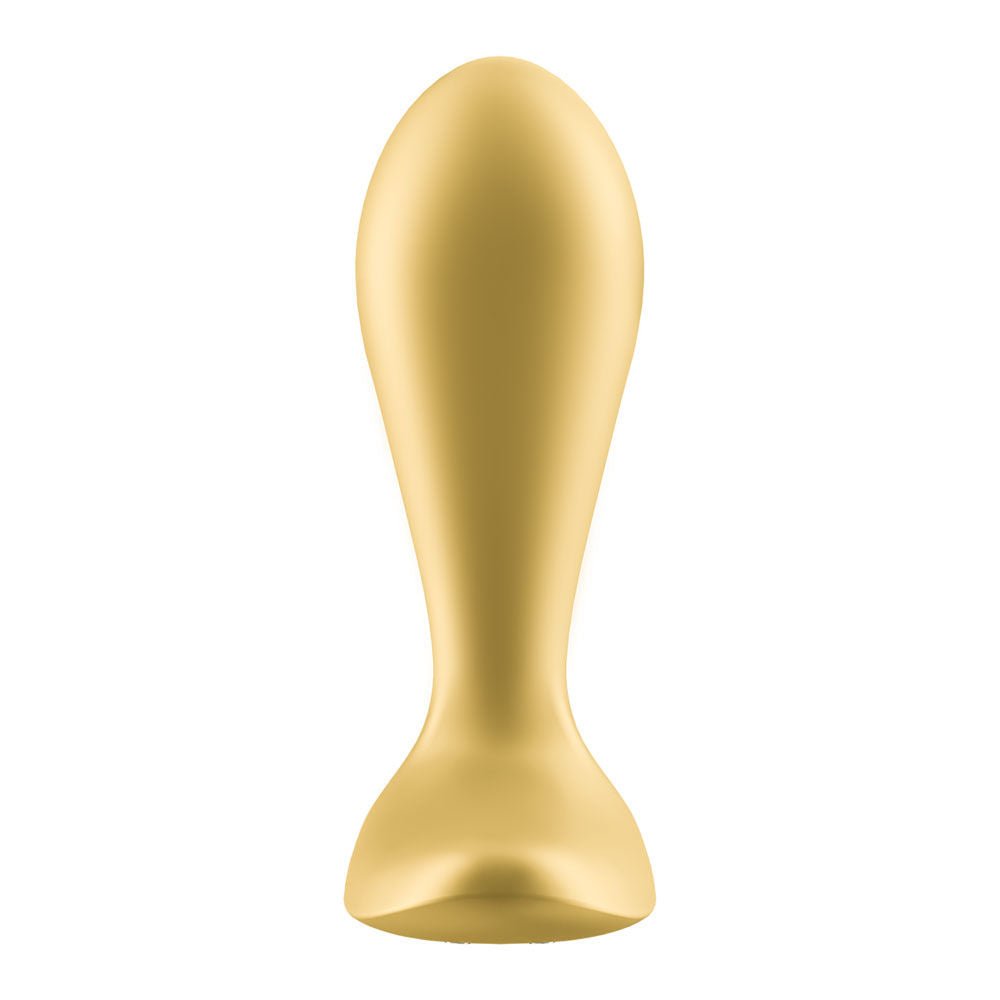 Satisfyer - intensity app controlled vibrating anal plug - yellow, Product front view  | Flirtybay